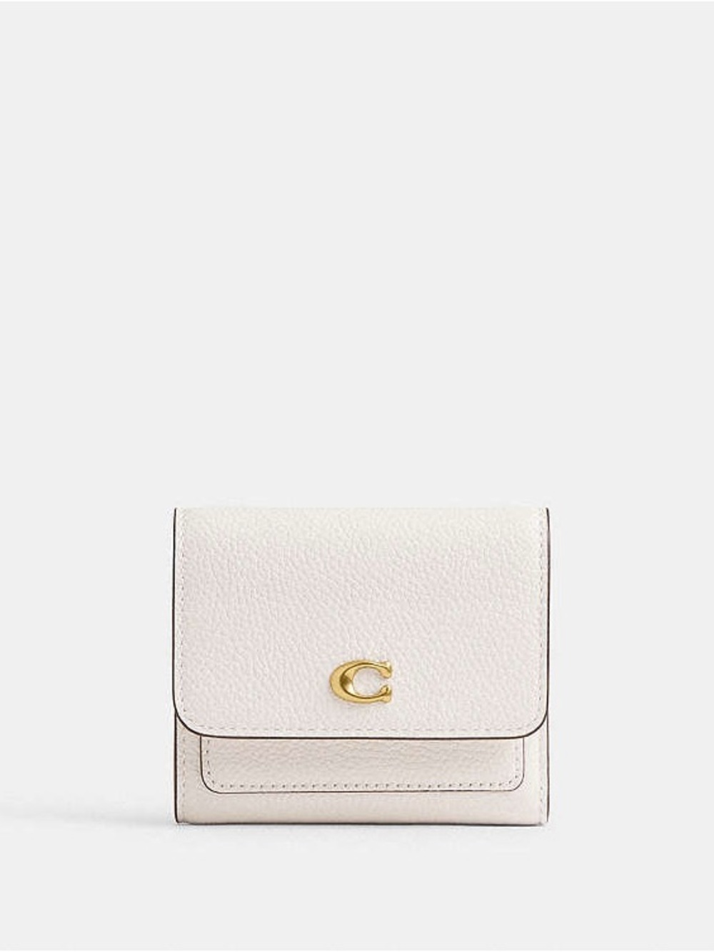 Coach Chalk Pebbled Leather Mini Wallet with Gold 'C'